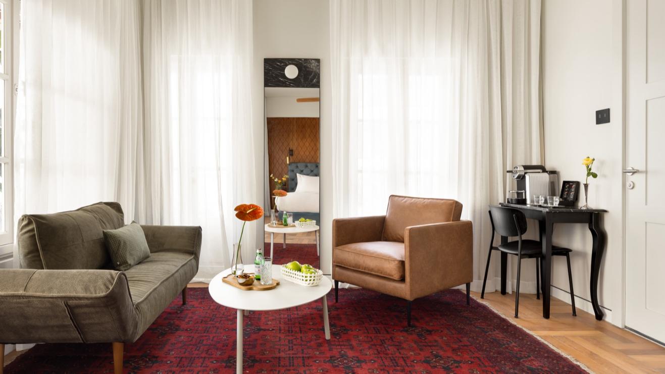 תמונת Hotel RECEPTION-  חדר דלקס עם מפרסת 